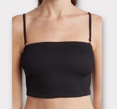 Maiô feminino Vitamin Ava Bandeau biquíni top XS com nervuras novo com etiquetas - Imagem 1 de 4