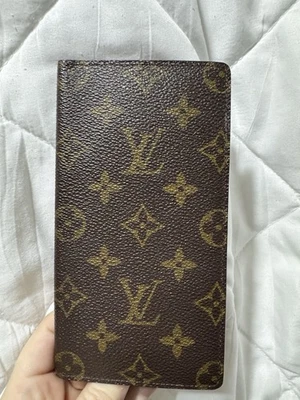 Auténtico HERMOSO Louis Vuitton Chequera Porta Cuadernos Monograma Largo Foto 1 de 4