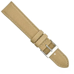 ALPINE gepolstertes veganes Kunstleder Uhrenarmband - beige lederfreies Uhrenarmband -... - Bild 1 von 7