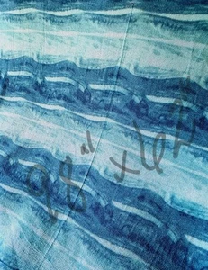 Anti-pill Fleece Fabric Ocean Waves 98x62 - no sew blanket - crafts material - Picture 1 of 7