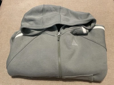 阿迪达斯毛衣儿童中号鼠尾草全拉链连帽衫运动衫青少年/儿童 — 第 1/4 张图片