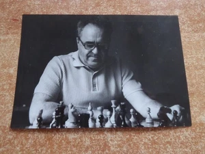 Portrait photo correspondence world champion Jakov Estrin on the back with dedication + signature - Picture 1 of 2