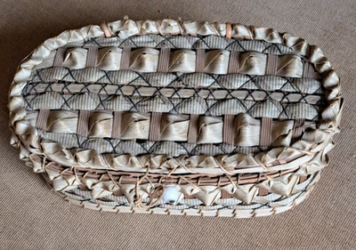 VTG NATIVE AMERICAN NORTHEASTERN US SEWING BASKET , MIC MAC, PENOBSCOT ETC X - Image 1 of 4