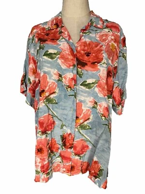 Camisa para mujer David Dart XL floral con botones manga corta  Foto 1 de 4
