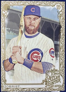 Topps Allen & Ginter 2019 BEN ZOBRIST CHICAGO CUBS HOT BOX GOLD BORDER Parallel - Picture 1 of 2