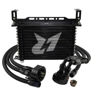13 Row AN10 Oil cooler Trust w/Bracket+Filter Relocation Adapter Hose Kit Black - Picture 1 of 11
