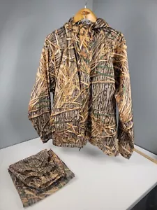 Vintage Mossy Oak Shadow Grass Camo Jagdanzug - Gr. XL Nylon mit PU Hose & Jacke - Bild 1 von 16