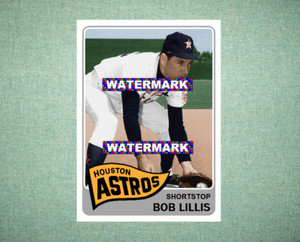 Bob Lillis Houston Astros 1965 Style Custom Baseball Art Card
