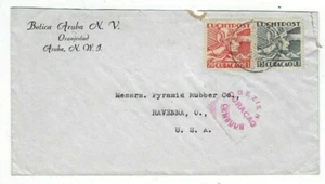 1941 Aruba Curacao Netherlands Antilles to Ravena Ohio, WWII Censored - Picture 1 of 1