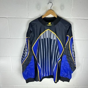 Vintage Lotto Shirt Mens Extra Large Black Blue Goalkeeper Template 90s Football - Picture 1 of 11