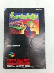 SNES SUPER NINTENDO NES MANUAL NOTICE SPIELANLEITUNG LEMMINGS FRG NOE