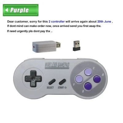 Wireless SNES Gamepad Receiver for Super Nintendo Entertainment System SFC SNES - Image 1 of 4