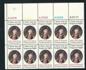 Scott #1789A...15 Cent...John Paul Jones...Plate Block of 10 - Picture 1 of 1