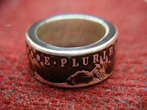 1899 O MORGAN DOLLAR - ARTISAN CRAFTED HEAVY DUTY RING W/ENAMELING - SHARP! - Picture 1 of 10