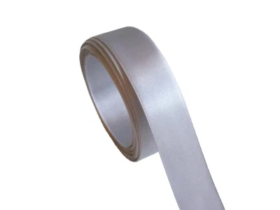 Silver Gray Double-Face Satin Ribbon 7/8 inch wide x 9 yards Polyester B65 - Image 1 of 4
