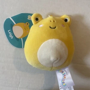 Squishmallows 3.5” Leigh Yellow Frog Toad Plush Clip Squishmallow - Picture 1 of 6