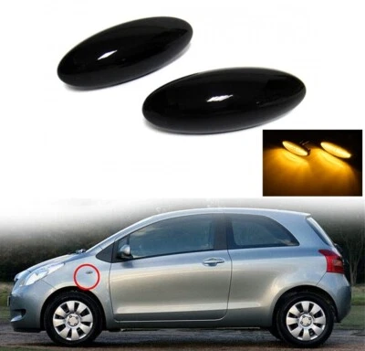 2 luces de señalización laterales de señal LED ámbar con lente ahumada para Toyota Corolla RAV-4 Yaris Foto 1 de 4