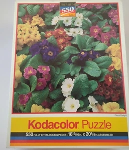 1992 2 Pack Kodacolor 550 Piece Sunflower Shepard Floral Delight Puzzles - Picture 1 of 8