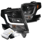 For 2015-2017 Chevy Suburban Tahoe Black Projector Led Headlight +6000K Hid Set
