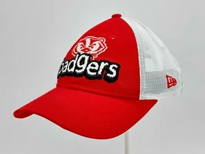 New Era Wisconsin Tejidos Rojo Ajustable Gancho y Bucle Ajustable Bordado - Imagen 1 de 7