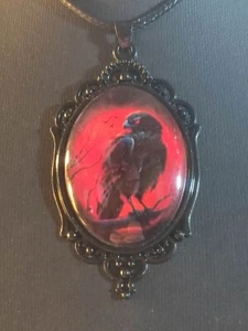 Amulett schwarz Gotisch am Band Rabe selten auffällig und groß Gothic - Picture 1 of 8
