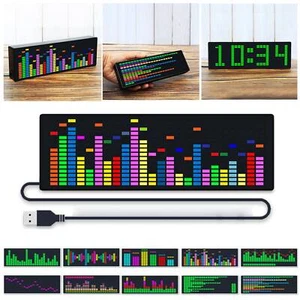 RGB Music Spectrum Indicator VU Meter VFD Audio Voice-activated Rhythm Clock - Picture 1 of 14