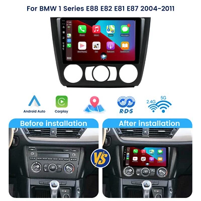 6G+128G Android 14 Autoradio Carplay GPS DAB+FM Per BMW 1 Series E88 E82 E81 E87 - Immagine 1 di 4