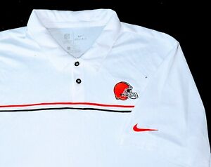CLEVELAND BROWNS NIKE ON FIELD APPAREL DRI-FIT Men's XL White Polo Shirt