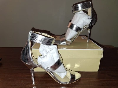Michael Kors Amal Silver Metallic Leather Sandal Women's EU 39 US 8M - Image 1 of 4
