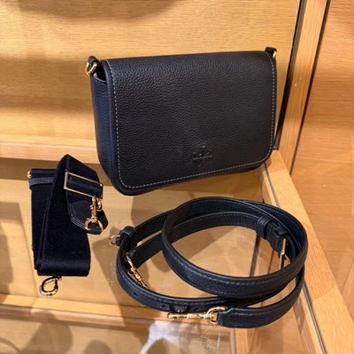 Best Price‼️Tory Burch Thea Flap Crossbody 144688 Black $475 Pebbled Leather - Image 1 of 4