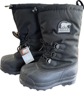 Botas de nieve de invierno Sorel Glacier para hombre talla 9 negras NL1042-010 nuevas con etiqueta - Imagen 1 de 12