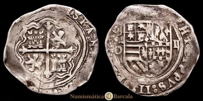  Felipe II 2 Reales (6,73 gramosg) (1572-1589) MEXICO Mo Cal-357 VF - Image 1 of 3
