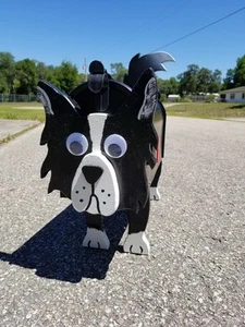 NUEVO Buzón Border Collie Madera Negro Perro Postal - Imagen 1 de 12