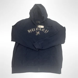 Sudadera con Capucha Y2K Hurley Spellout Cremallera Completa XL Skate Surf Nueva con Etiquetas - Imagen 1 de 5