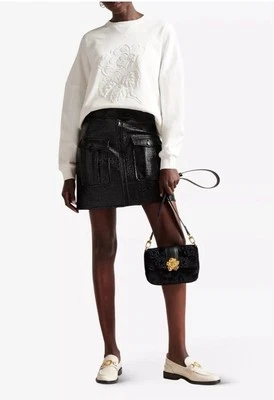 BNWT Ted Baker Maggei high-waisted stretch-faux leather mini skirt - Image 1 of 4