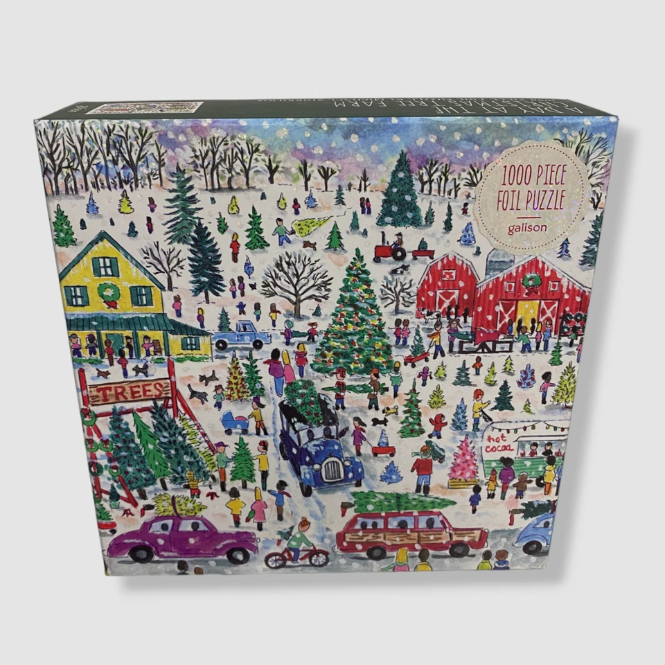 Galison Michael Storrings Christmas Tree Farm 1000-Piece Foil Puzzle.