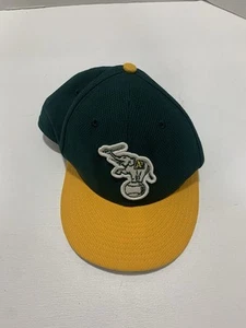 Oakland Athletics Hat Cap Fitted Green Yellow Era 59fifty Elephant 7 1/8 Sz - Picture 1 of 5