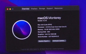 Apple Mac Mini A1347 7 Late-2014/i5@2.8GHZ/16GB RAM/128GB SSD+500GB - Bild 1 von 6