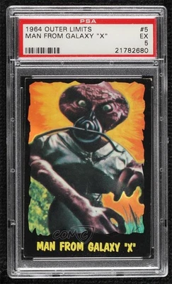 1964 Topps Bubbles Outer Limits Printed in USA Man from Galaxy X #5 PSA 5 5f2 - Image 1 of 3