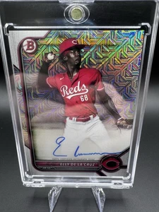 2022 Bowman Chrome • ELLY DE LA CRUZ MOJO REFRACTOR PROSPECTS RC AUTO [On Card] - Bild 1 von 4