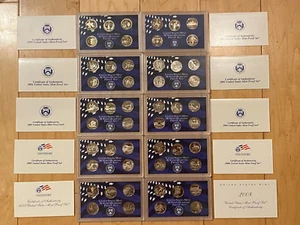 1999-2008 PROOF STATE QUARTER SET - (50 CLAD PROOF QUARTERS) + COA FOR EACH YEAR - Picture 1 of 4