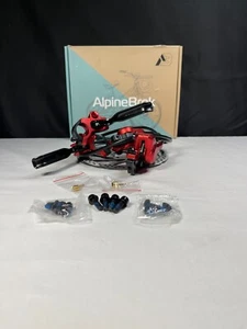 AlpineBrek Red Black Easy Install Hydraulic Brake Set For MTB E-Bike - Picture 1 of 12