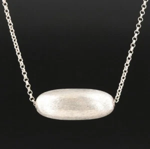 Women's Sterling Silver Oval Bead Lobster Clasp Necklace - Picture 1 of 5