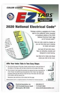 2020 National Electrical Code Color Coded EZ Tabs with EZ Formula Guide New - Picture 1 of 4