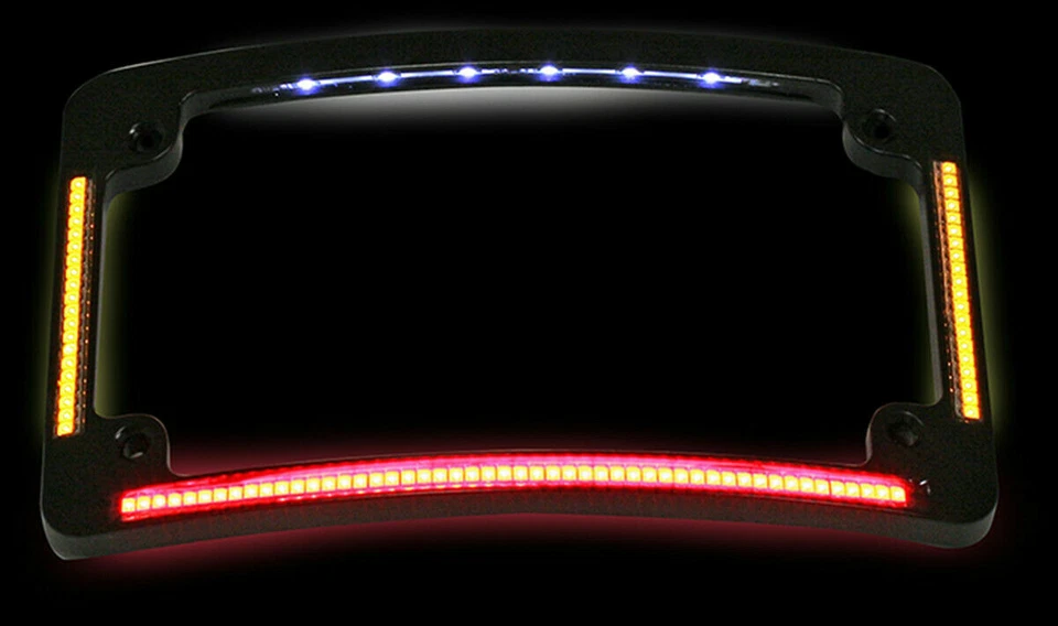 Custom Dynamics All In One LED License Plate Frame Black Horizontal Quad Radius - Image 1 of 1