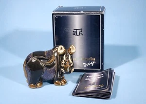 De Rosa Rinconada Black Rhino Ceramic Figurine R778 * Excellent & Boxed - Picture 1 of 9