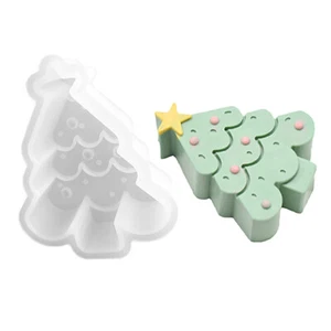 Christmas Tree Silicone Mold Christmas Candle Plaster Ornament Handmade DIY - Picture 1 of 8