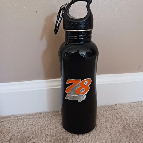 Martin Truex Jr 78 Metal Water Bottle With Carabiner NASCAR Furniture Row Racing Cover