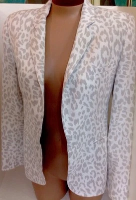 Joie Jacket Grey And White Linen Size 0 Lined - Image 1 of 4