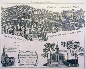 Antique map, Bowen, Bishopsgate Ward Within and Without - Picture 1 of 1